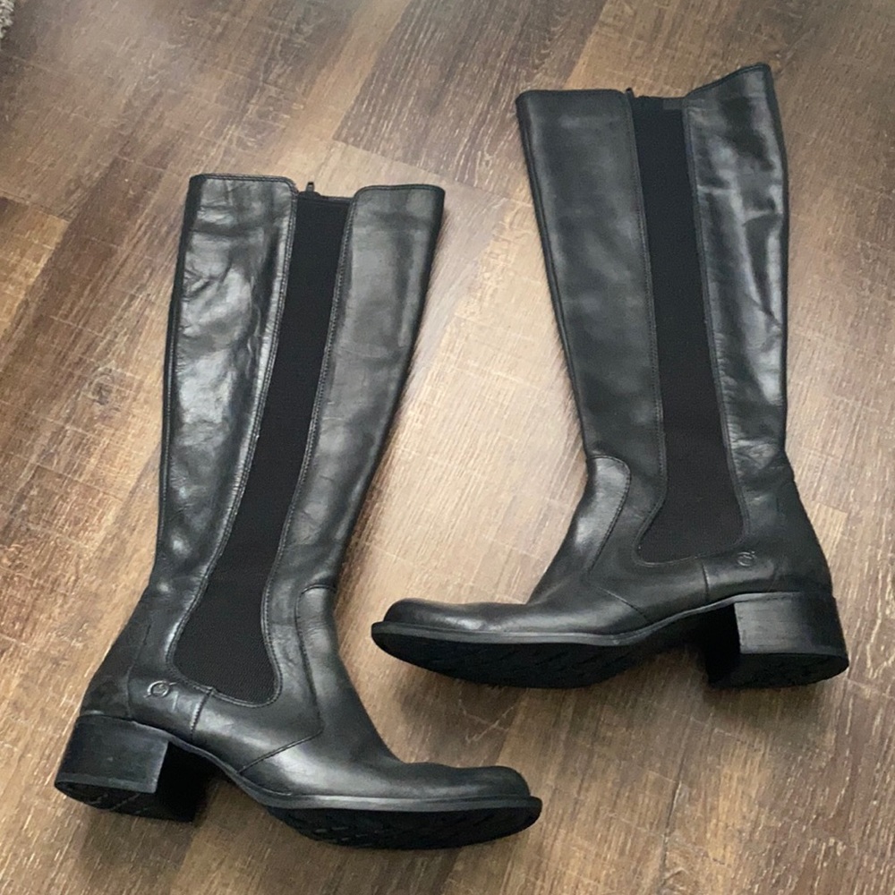 Born tall real leather boots modern style